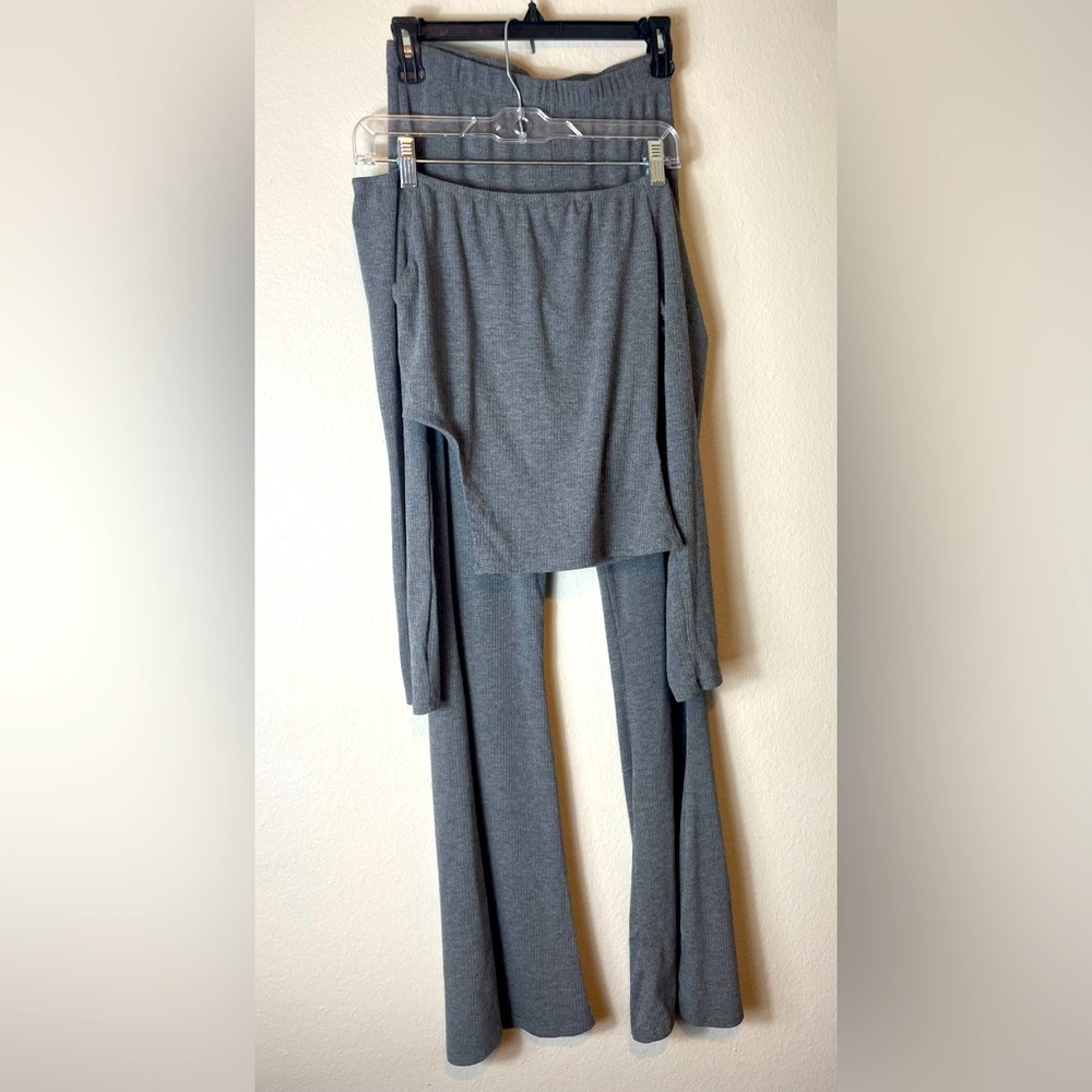 Grey Off-Shoulder Set